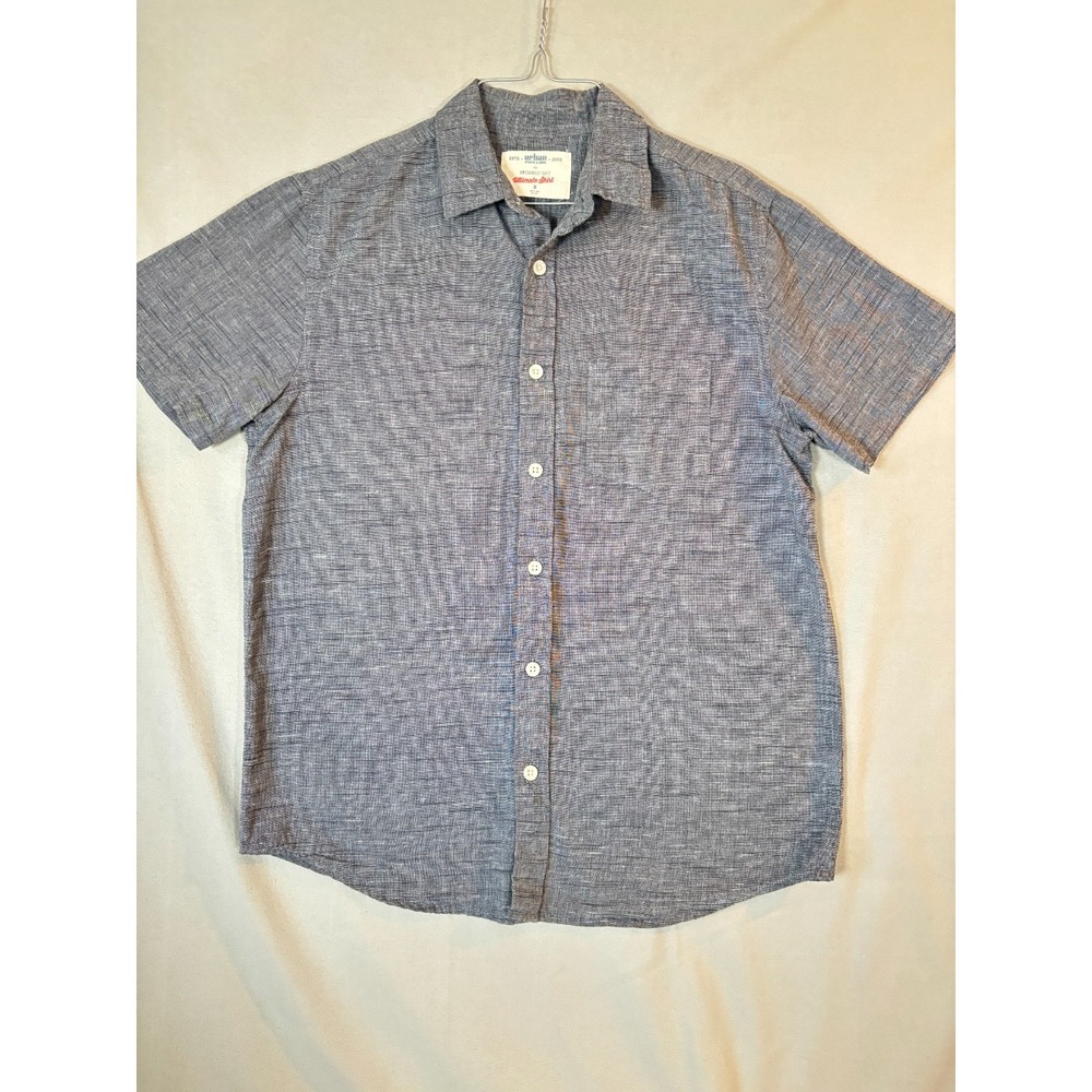 Urban Pipeline Shirt Men's M Gray Awesomely Soft Ultimate Button Short Sleeve